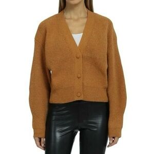 7 For All Mankind Cropped Button Front Orange Brown Cardigan In Size XS